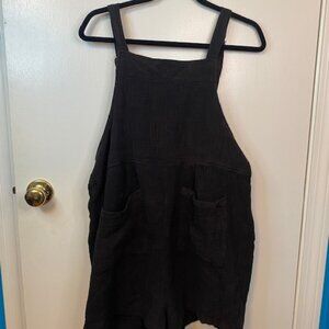 Pink Lily Black Overall Shorts